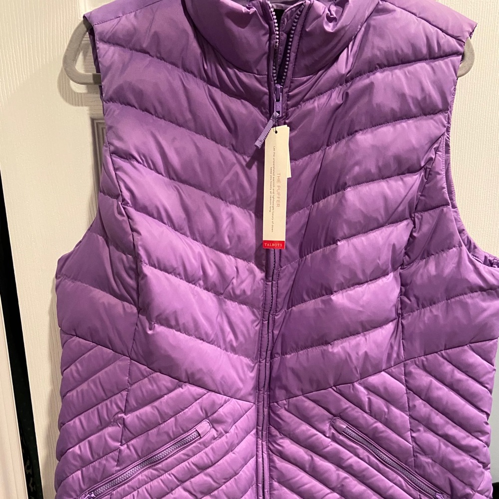 Purple Talbots Down Puffer Vest NWT